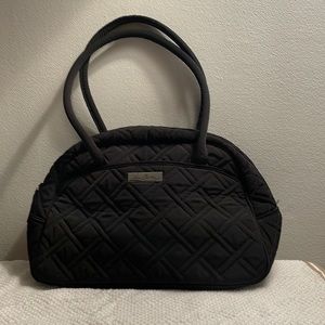 Vera Bradley Black quilted domed satchel.